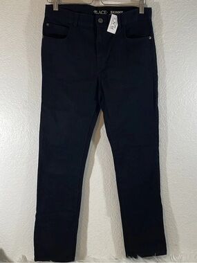 THE CHILDREN’S PLACE Husky Boys Skinny Black Wash Denim Jeans Size 14 NEW